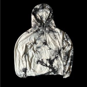 Solve Tie Dye Hooded Sweatshirt, Large, Men’s Black and White Tie-Dye Hoodie